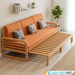 Sofa bed gỗ sồi SG-175 màu cam