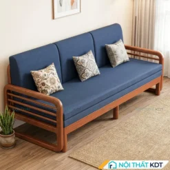 Sofa bed gỗ sồi SG-175 màu xanh lam