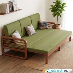 Sofa bed gỗ sồi SG-175 màu xanh lục