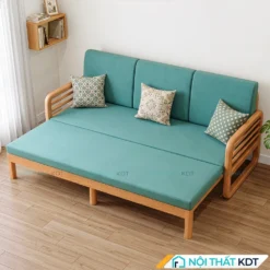 Sofa bed gỗ sồi SG-175 màu xanh ngọc