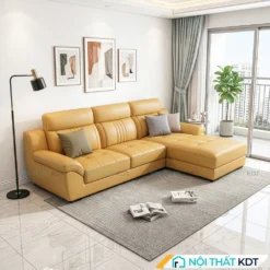 Sofa da phong khach S211 L3 mau vang