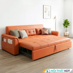 Sofa giường bọc da SG21 màu cam