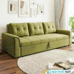 Sofa giuong boc ni ma SG21 mau xanh la ma