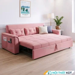 Sofa giường bọc nỉ SG21 màu hồng