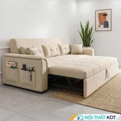 Sofa giường bọc nỉ SG21 màu kem