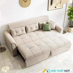 Sofa giuong boc ni mau kem nhat ma SG21