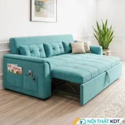 Sofa giường bọc nỉ SG21 màu xanh dương