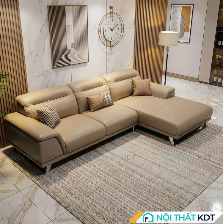 Sofa chất liệu PU dễ vệ sinh, đa dạng màu sắc, giá tốt nên được nhiều gia đình lựa chọn