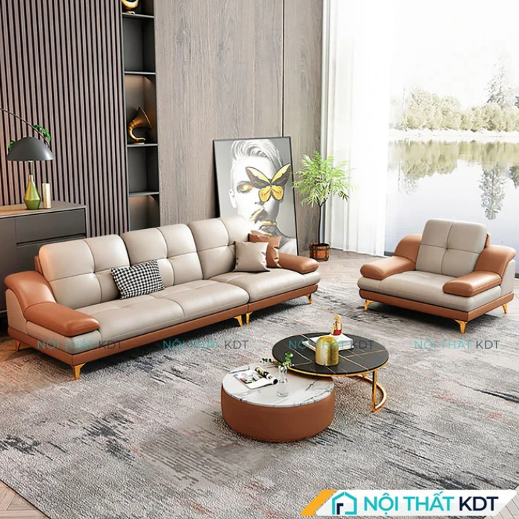 Chọn sofa chất liệu PU cao cấp để không gian phòng khách thêm sang trọng