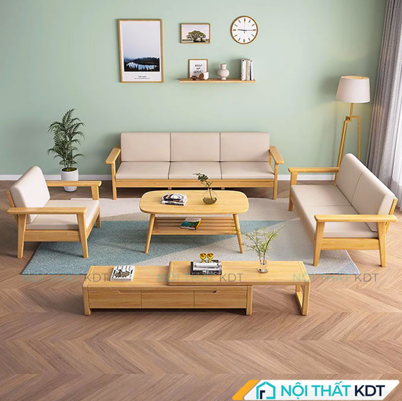 Sofa gỗ công nghiệp rất phù hợp với phong cách nội thất hiện đại