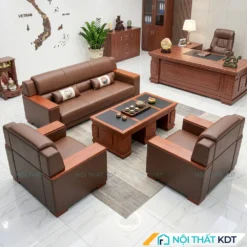 Bộ 3 ghế sofa bọc da văn phòng S689