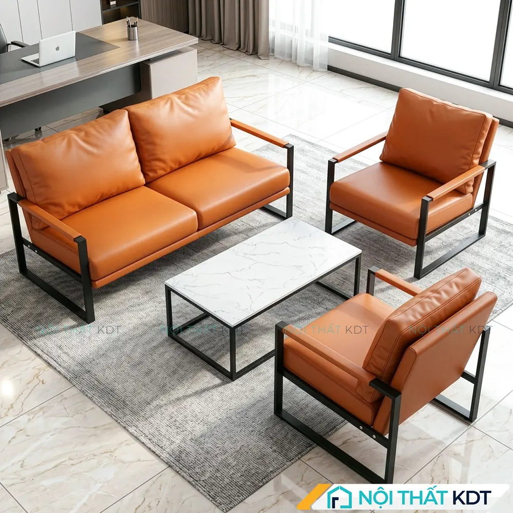 Bộ 3 ghế sofa văn phòng khung sắt S58-U
