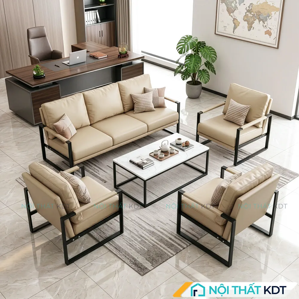 Bộ 4 ghế sofa tiếp khách văn phòng S58-U