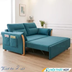 Sofa bed 2 chõ ngồi SG-22 nỉ màu xanh coban