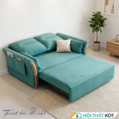 Sofa bed 2 chõ ngồi SG-22 nỉ màu xanh ngọc
