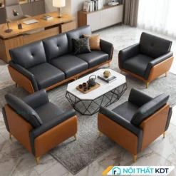 góc nhìn chéo bộ sofa văn phòng s202-u đen cam