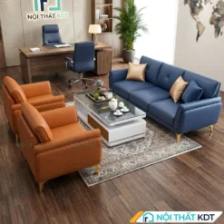 bộ sofa văn phòng s202-u phối màu cam và xanh navy