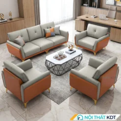 bộ sofa văn phòng s202-u màu xám viền cam