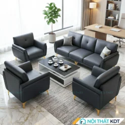 bộ sofa văn phòng s202-u xám đen gồm ba ghế đơn