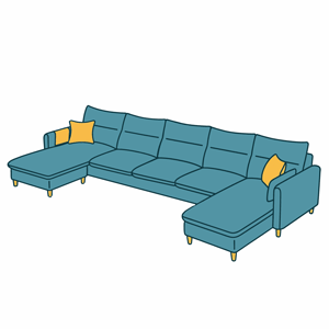 SOFA NỈ CHỮ U