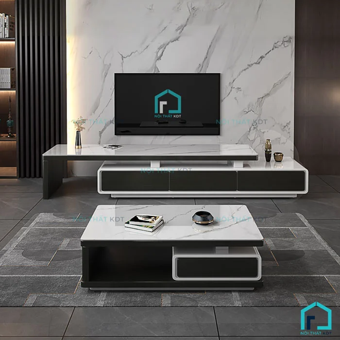 Một thiết kế kệ tivi màu đen kết hợp xám rất phù hợp với các căn hộ chung cư