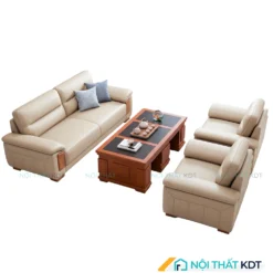 Sofa phòng giám đốc S639 bọc da màu kem
