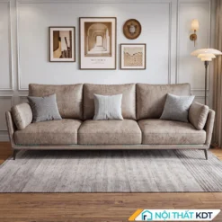 Sofa văng da loang màu ghi sáng S122 chất liệu Keyston