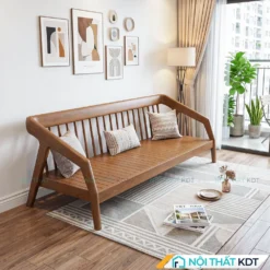 Khung sofa văng gỗ sồi S177-V 3 chỗ tay mỏng